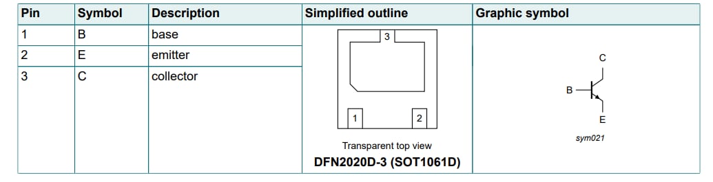 Mechanical Drawing - Nexperia PBSS4310PAS-Q NPN Low VCEsat Transistor
